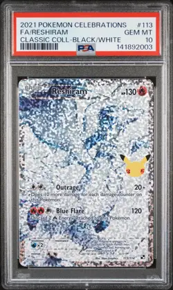 PSA 10 RESHIRAM 113 CELEBRATIONS CLASSIC COLLECTION POKEMON GEM MINT BM - Image 1