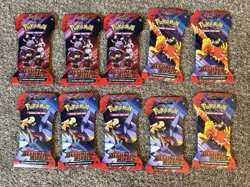 10x Pokemon TCG Destined Rivals Sleeved Booster Pack Factorey Sealed Lot Of 10 - Image 1