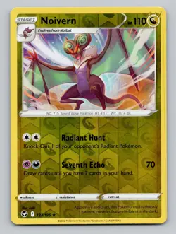 Reverse Holo Noivern 133/195 Rare Silver Tempest Pokemon - Image 1