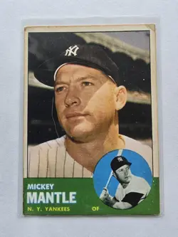 1963 TOPPS MICKEY MANTLE Baseball Card #200 New York Yankees - Image 1