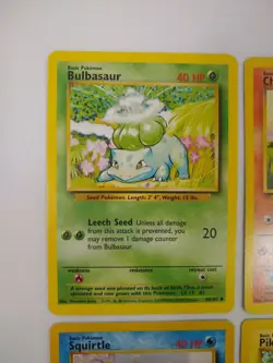 Pokemon Base Set Starters - Bulbasaur Charmander Squirtle Pikachu - Exact Cards! - Image 2