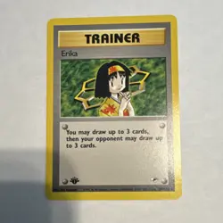 Pokemon 1st Edition Erika Gym Heroes 16/132 Rare Trainer Regular English Card - Image 1