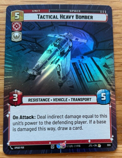 STAR WARS UNLIMITED TCG JTL: HYPERSPACE FOIL RARE CARD: TACTICAL HEAVY BOMBER - Image 1