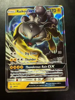 Raikou GX SM121 Promo Holo Ultra Rare Pokemon Card Sun & Moon - Image 1