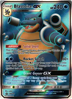 Pokemon TCG Blastoise GX SM189 Promo Full Art Holo Sun Moon Black Star MP - Image 1