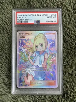 Pokemon Lillie 151/156 Ultra Prism #151 Full Art Trainer PSA 10 - Image 1