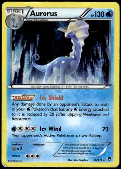 Aurorus 26/111 Rare Furious Fists Pokemon HP Holo - Image 1