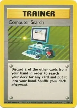 Computer Search 71/102 Rare Base Set Unlimited Pokemon Moderately Played - Image 1