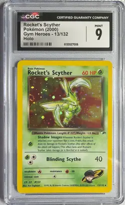 2000 POKEMON GYM HEROES HOLO #13/132 ROCKET'S SCYTHER CGC 9 - Image 1