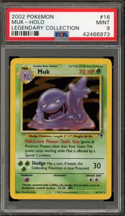 Pokemon Muk Legendary Coll. Holo Rare #16 PSA 9 Mint - Image 1