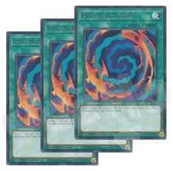 Yugioh Polymerization x 3 - 1st Edition Rare LP - Plus Free Holo - Image 1