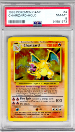 1999 Pokemon Game Base Set Charizard Holo 4/102 PSA 8 - Image 1