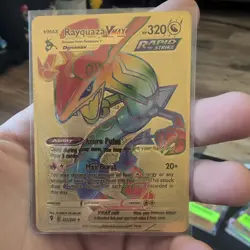 Rayquaza VMAX Gold Pokemon Card-Collectible Gift Display！nice - Image 1