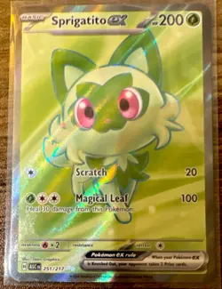 Pokemon Sprigatito ex 251/217 Holo EX Basic Grass TCG Card - Image 1