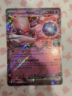 Pokemon TCG Destined Rivals Team Rockets Mewtwo EX Card 81/182 - Image 1