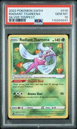 2022 Pokemon Silver Tempest #016 Radiant Tsareena PSA 10 Card GEM MINT Free Ship - Image 1