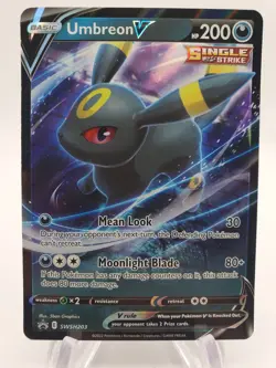 Umbreon V SWSH203 Single Strike Holo Promo Sword & Shield Pokemon TCG Card - Image 1