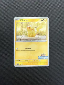 Pokemon Card Pikachu 214 Black Star Promo Illustration Contest 2024 Near Mint - Image 1