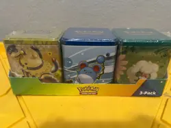 Pokemon Costco Stacking Tins Sealed 3-Pack Set Evolving Skies Fusion Strike - Image 1