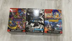 Lot Of 3 Pokemon Booster Bundles: Black Bolt, Surging Sparks, Phantasmal Flames - Image 1