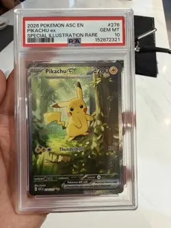 2026 POKEMON ASCENDED HEROES SPECIAL ILLUSTRATION RARE #276 PIKACHU EX PSA 10 - Image 1