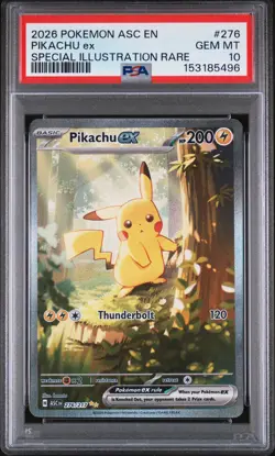 2026 POKEMON ASCENDED HEROES SPECIAL ILLUSTRATION RARE #276 PIKACHU EX PSA 10 - Image 1
