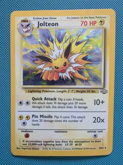 Jolteon 4/64 Holo Rare Jungle Unlimited WOTC Vintage English Pokemon TCG LP-MP - Image 1