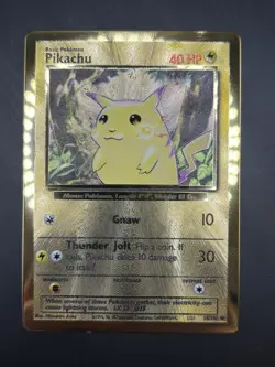 Pokemon Gold Metal Pikachu Card 58/102 - Celebrations Ultra Premium Collection - Image 1