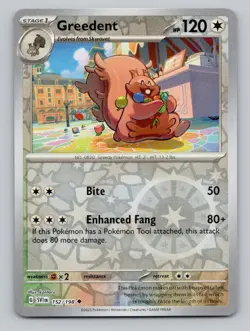 Reverse Holo Greedent 152/198 Uncommon Scarlet & Violet Pokemon - Image 1