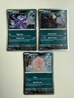 Pokemon TCG - Sableye 136 Spiritomb 129 Darkrai 136 Cosmos Holo Promo Set Of 3 - Image 1