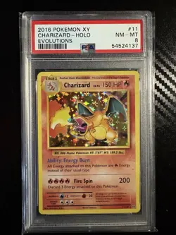 2016 Pokemon XY Charizard Holo Evolutions #11 PSA 8 - Image 1