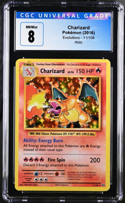 Charizard 11/108 Holo Evolutions Pokemon CGC 8 Near Mint - Mint - Image 1