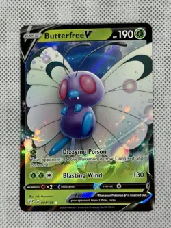 Butterfree V 001/189 Pokemon TCG Sword & Shield Darkness Ablaze Ultra Rare NM - Image 1