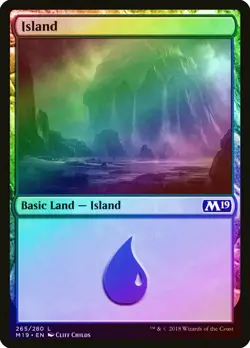 Island (265) FOIL Core Set 2019 / M19 PLD Basic Land MAGIC MTG CARD ABUGames - Image 1