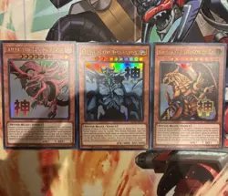 Yu-Gi-Oh! TCG Set of Egyptian God Cards (Obelisk, Ra, Slifer) Legendary... - Image 1