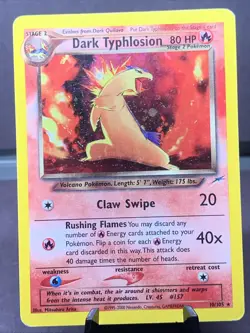 Pokemon TCG Dark Typhlosion 10/105 Neo Destiny Holo Rare WOTC VTG 2000 Swirl - Image 1