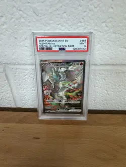 2025 POKEMON WHT EN-WHITE FLARE SPECIAL ILLUSTRATION RARE #166 RESHIRAM EX PSA 9 - Image 1