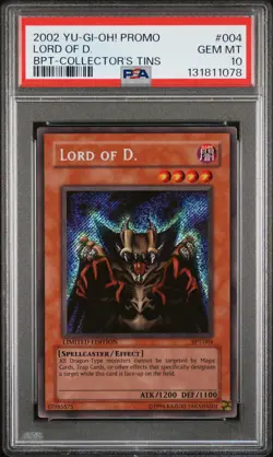 2002 YU-GI-OH! PROMO BPT-COLLECTOR'S TINS #004 LORD OF D. PSA 10 - Image 1