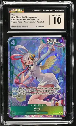 One Piece Uta Alt Art OP13-023 JP CGC GEM MINT 10 Black Label Waifu - Image 1
