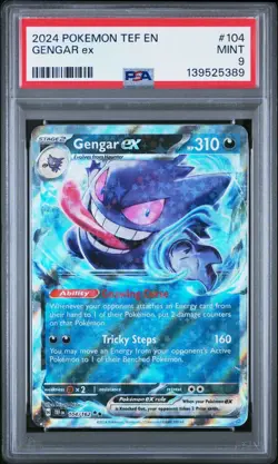 2024 Pokemon Tef EN-Temporal Forces Gengar EX #104 PSA 9 👻 - Image 1
