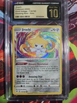 CGC 10 Pristine Jirachi 119/185 Amazing Rare Vivid Voltage Pokemon Card - Image 1