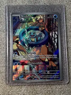 Pokemon TCG Squirtle Stellar Crown Illustration Card 148/142 Portuguese NM - Image 1