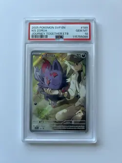 2025 POKEMON SVP EN-SV BLACK STAR PROMO #189 N'S ZORUA PSA 10 - Image 1