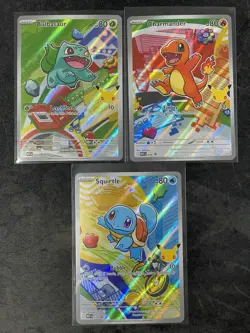 POKEMON MEGA EVOLUTION PROMOS 037, 038, 039 EN BULBASAUR, CHARMANDER, SQUIRTLE - Image 1