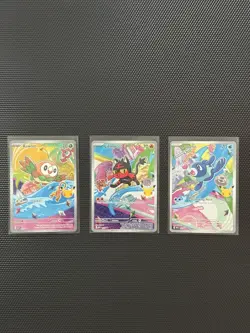 Pokemon First Partner Illustration Collection Series 1 Alola Starters Promo Set - Image 1