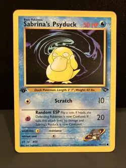 Sabrina's Psyduck 1st Edition 99/132 Gym Challenge Regular Common Pokemon TCG - Image 1