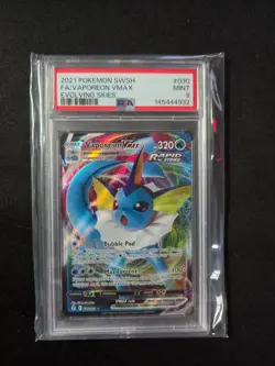 Pokemon 2021 Vaporeon VMAX #30 Evolving Skies PSA 9 - Image 1