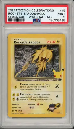 2021 Pokemon Celebrations Rocket's Zapdos Holo #15 PSA 9 - Image 1