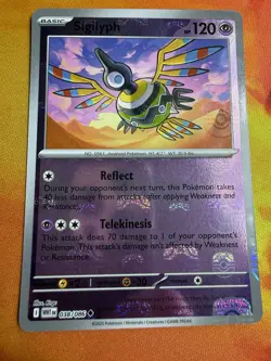 Pokemon Sigilyph Holo Master Ball White Flare 038/086 English 2025 - Image 1