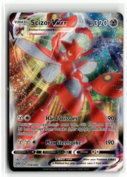2020 Pokemon - Sword & Shield Darkness Ablaze Scizor VMAX #119/189 - Image 1